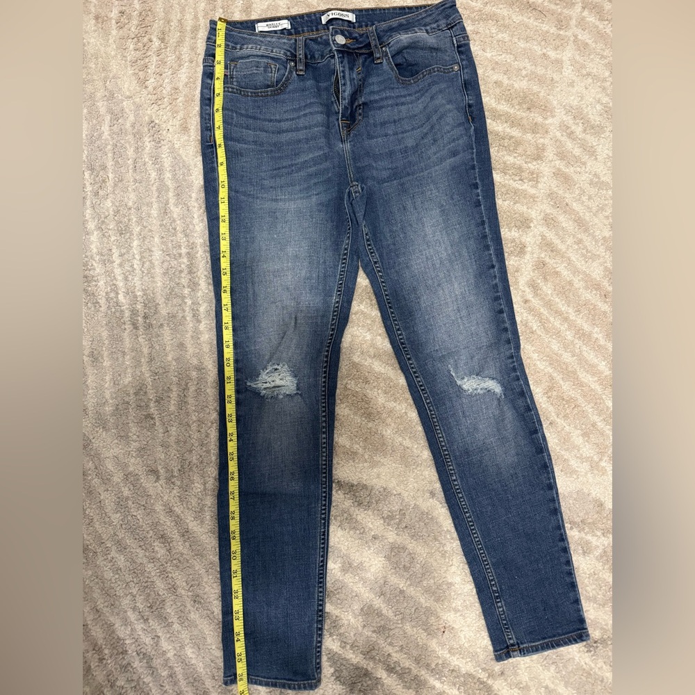Vigoss Dark Blue Distressed Skinny Jeans